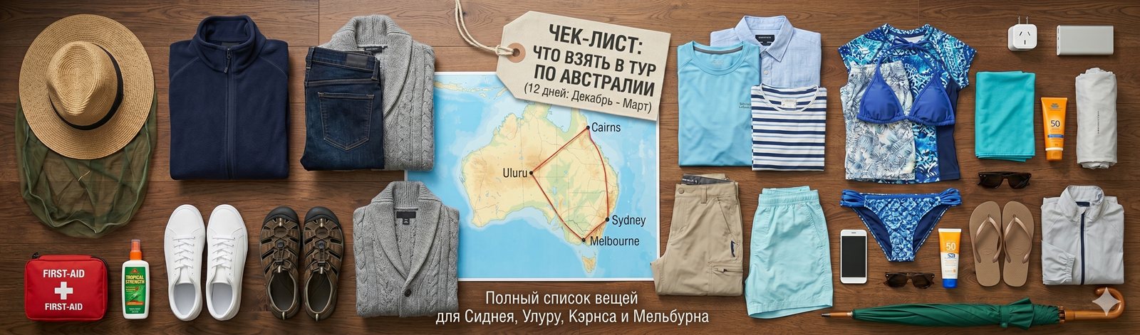 Чек-лист одежды для путешествия по Австралии — Сидней, Улуру, Кэрнс, Мельбурн